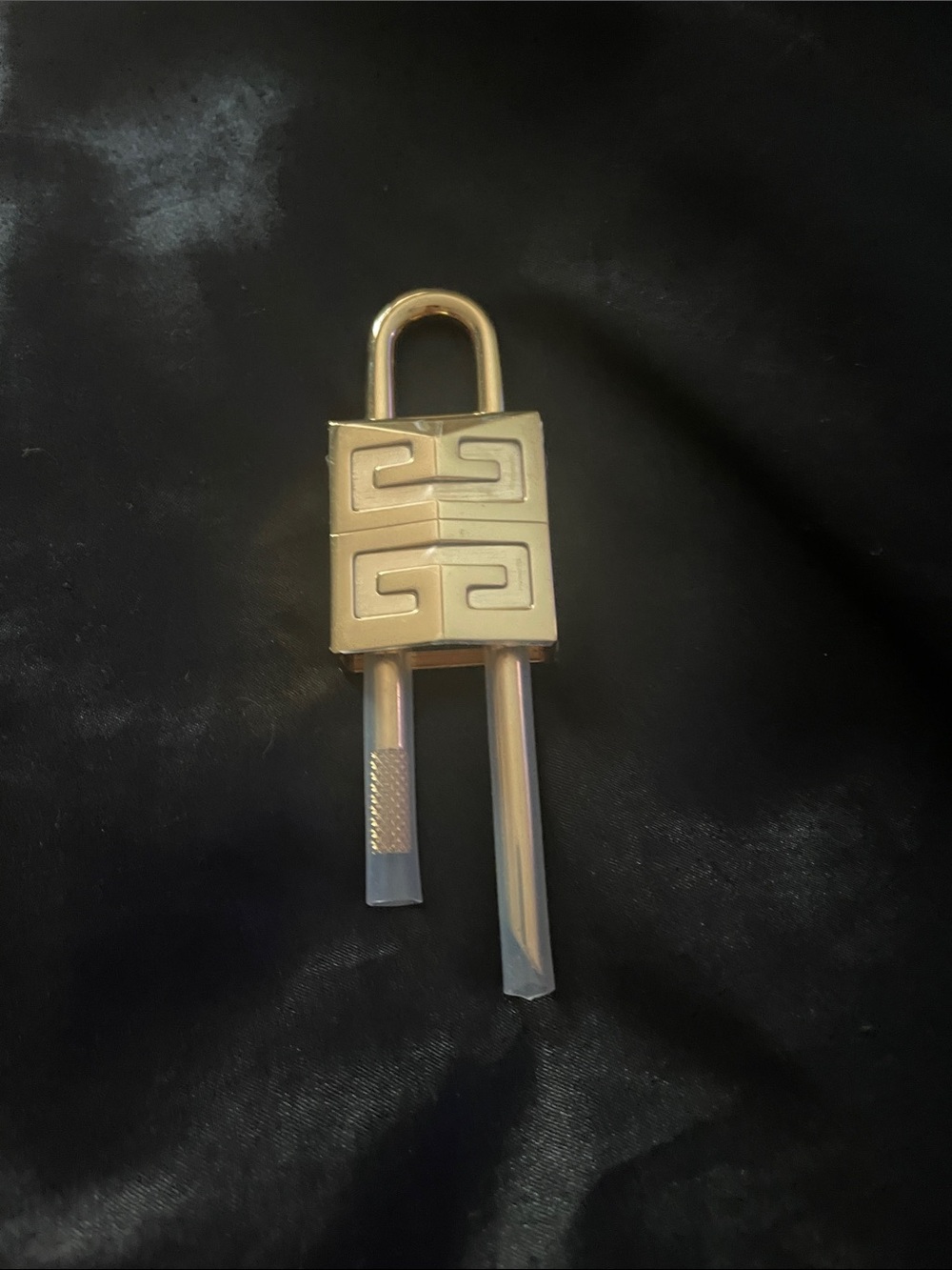 Gold-Tone Geometric Padlock Key Holder - Women's Accessory